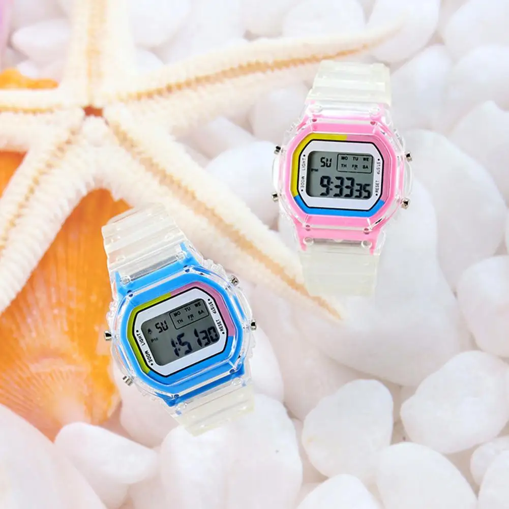 

Unisex Practical Rainbow Multi-function Children Sports Digital Watch Lightweight Electronic Watch Multilateral for Outdoor