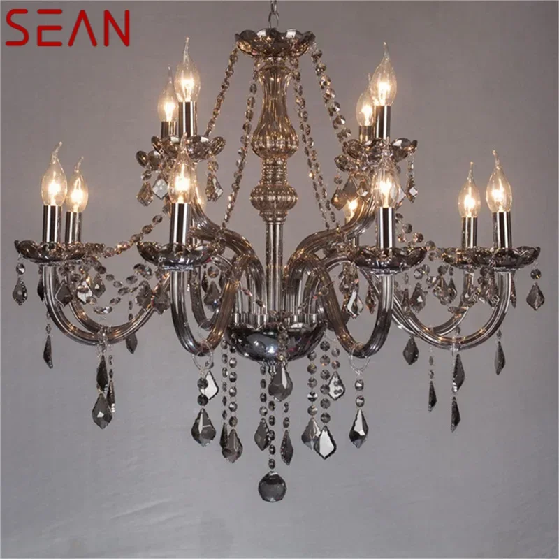 SEAN Современная люстра светодиодная подвесная лампа в виде свечи хрустальный