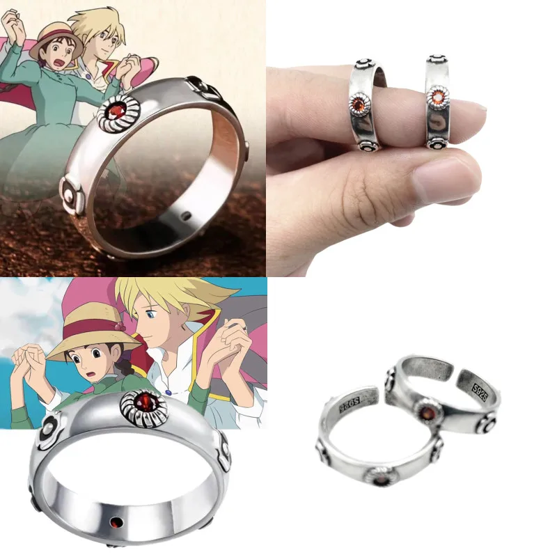 Кольцо для косплея с движущимся замком Хаяо Миядзаки Софи ховль костюмы унисекс металлические кольца реквизит для косплея подарки на день рождения кольца для пар 1 шт.