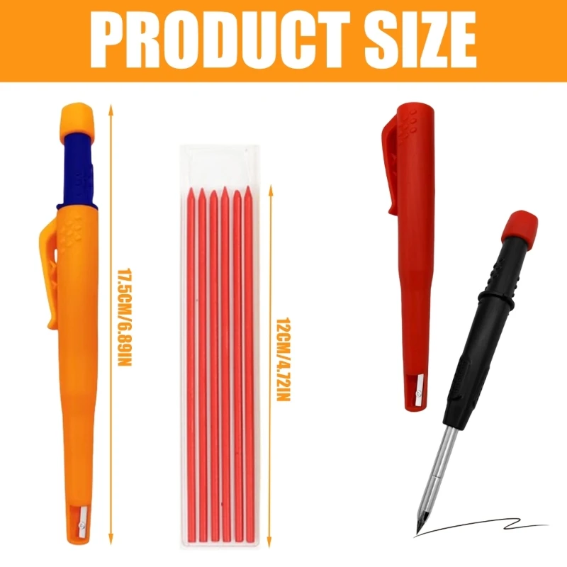 Карандаши для деревообработки с глубокими отверстиями и встроенной точилкой