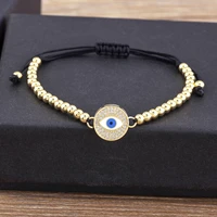 exquisite zircon round inlaid evil eye crystal bracelet women adjustable handmade beads fashion jewelry party personalized gifts