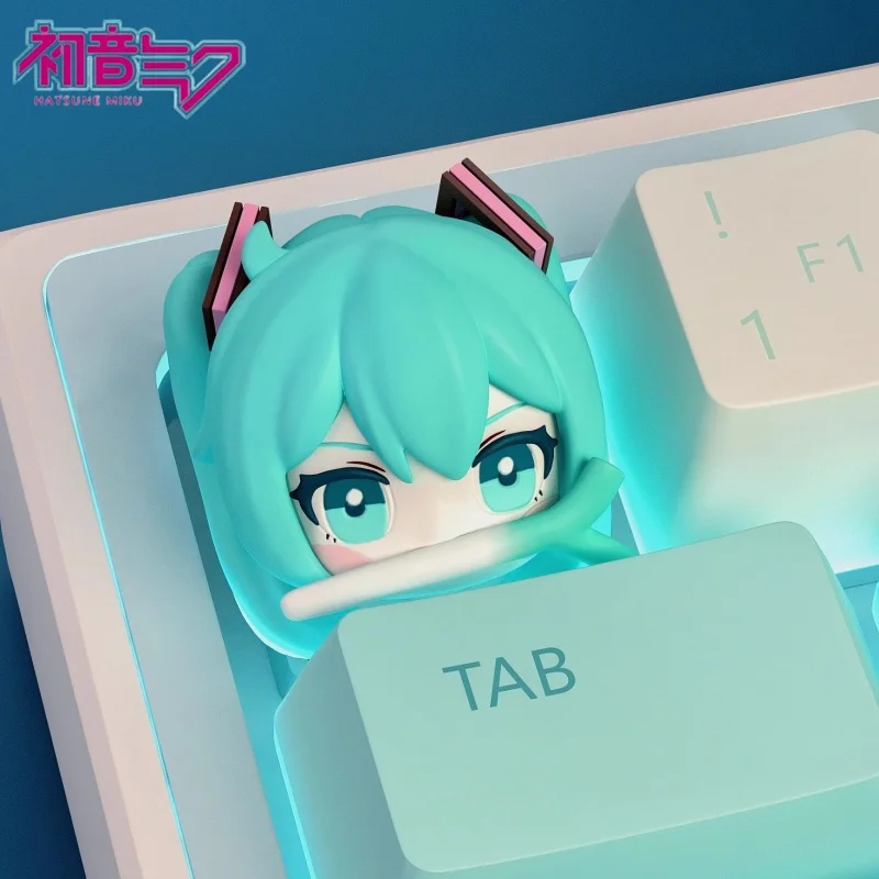 Фото Hatsune Miku аниме периферийные колпачки для клавиш Fufuvocaloid серии мультфильм смола персонализированные трехмерные колпачки для ключей модель игрушки подарки №1