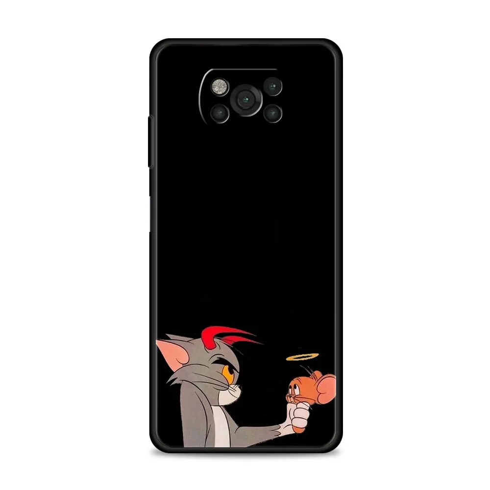 Чехол с демонами и Ангелом Томом Джерри для Xiaomi Mi 12 Pro 12X 11 10T Note 10 A2 Lite 5G 9 SE 9T Poco X3 NFC M3
