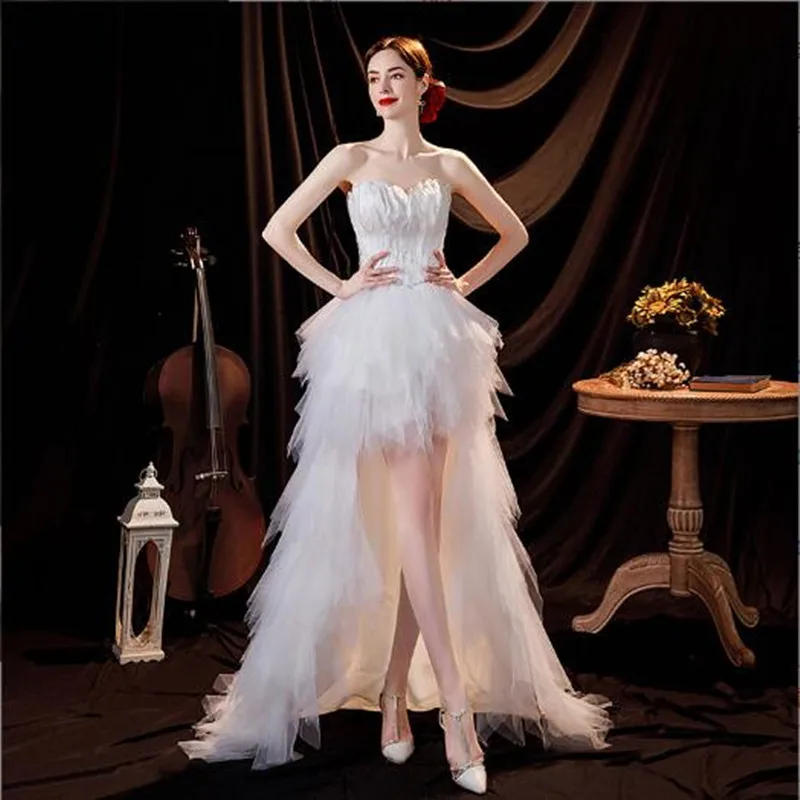 

Hi-Low Sexy Prom Dresses Sleeveless Long Evening Party Gown Style Floor Length Lace Up Back Vestidos