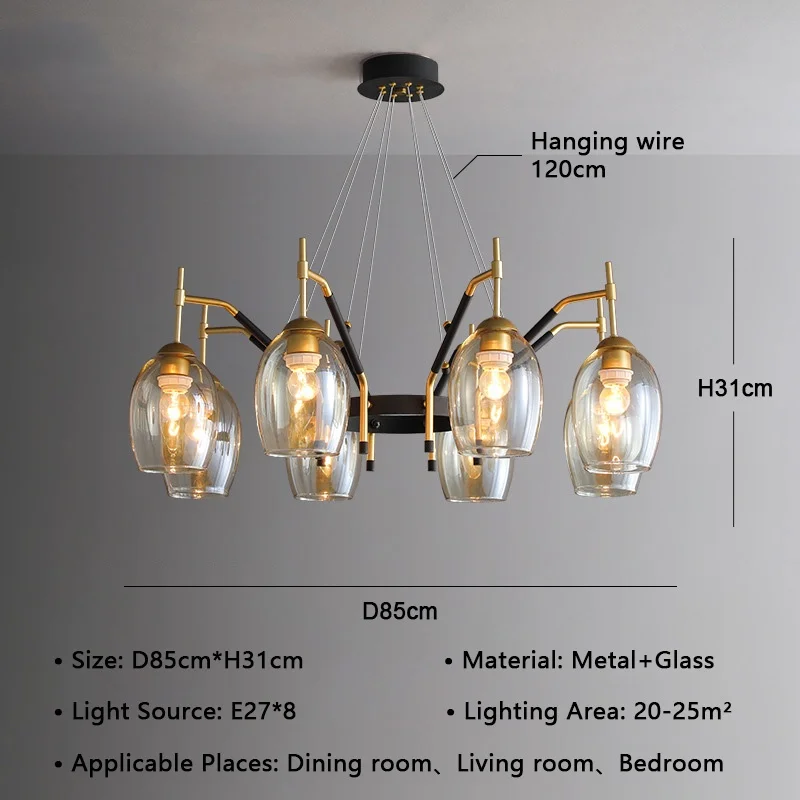 

Подвесной светильник E27 черный