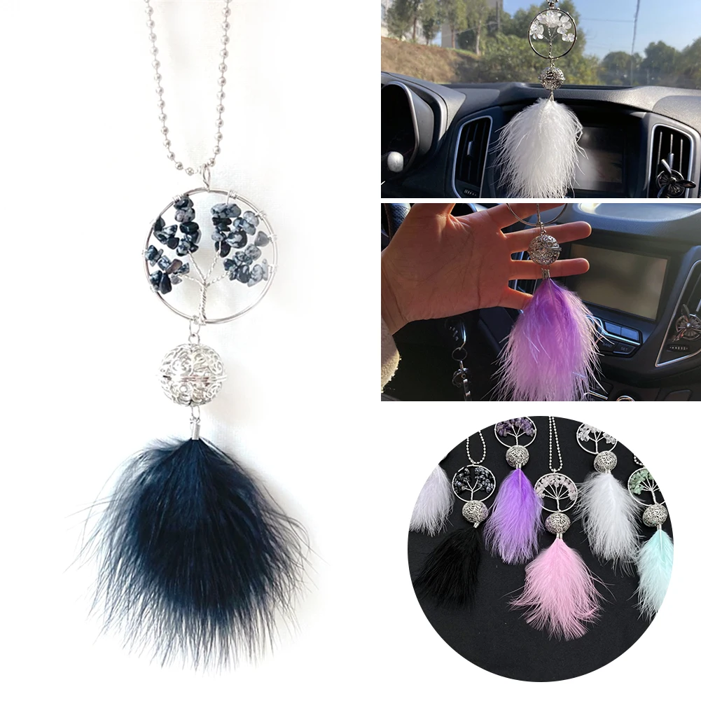 

Feather Dream Catcher Life Tree Rearview Mirror Car Hanging Pendant Creative Car Interior Decoration Pendant Decoration Gift