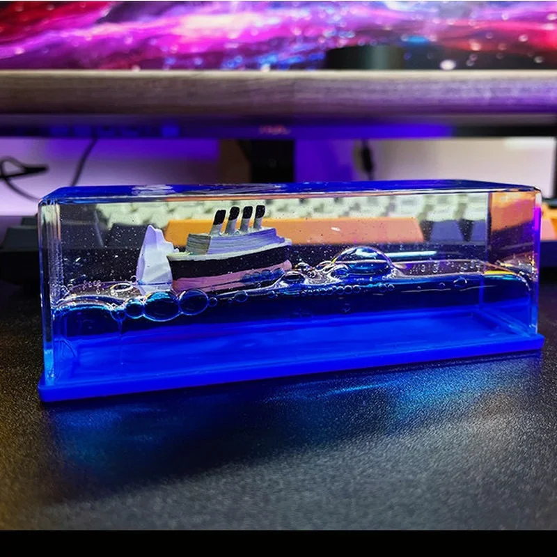 

Титаник Круизная жидкость жидкие часы украшения для гостиной креативный корабль морской офисный стол Декор для дома декомпрессионные игру...