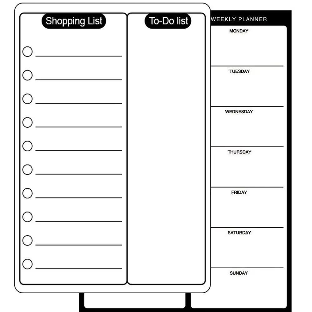 Week Planner Memo Magnetic Sticker INS Grocery List TO DO LIST Magnetic Fridge Stickers Whiteboard Work Plan Office