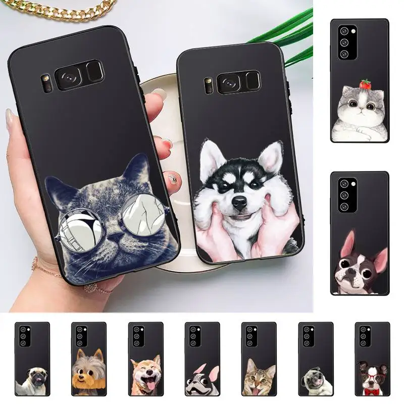 

Cute Dog And Cat Phone Case for Samsung Note 20 Ultra 10 pro lite plus 9 8 5 4 3 M 30s 11 51 31 31s 20 A7