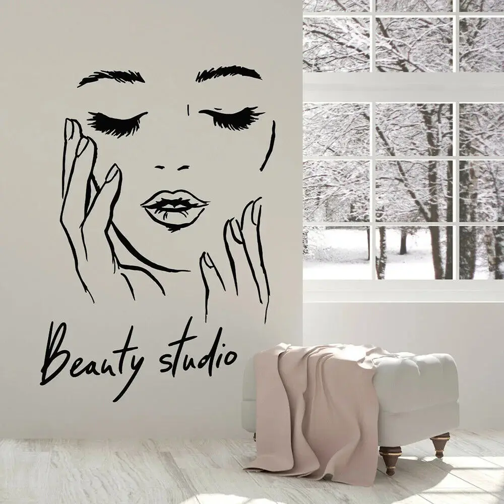 Женская Косметическая Настенная Наклейка для лица виниловая настенная наклейка