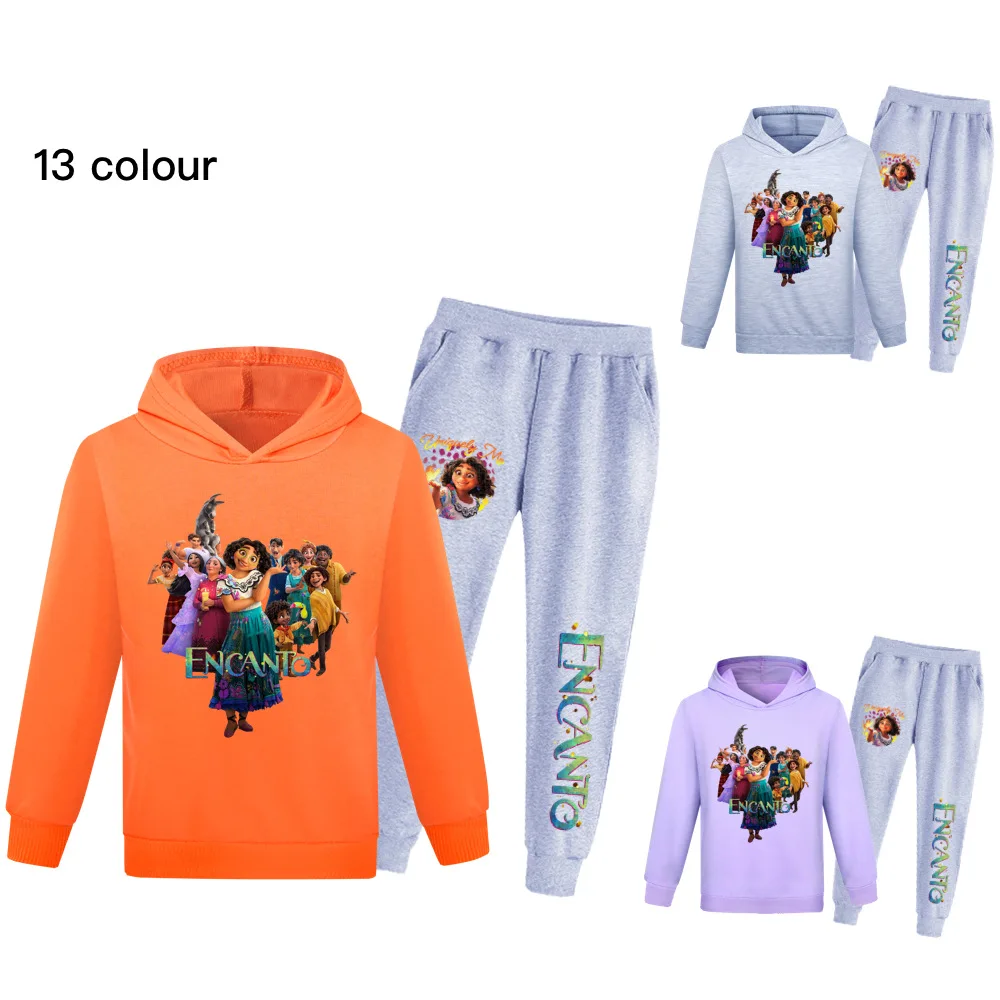 

Encanto Spring and Autumn Children's Long Sleeve Hoodie + Pants Suit Clothes Girls Korean Boys Clothes Baby Sportswear
