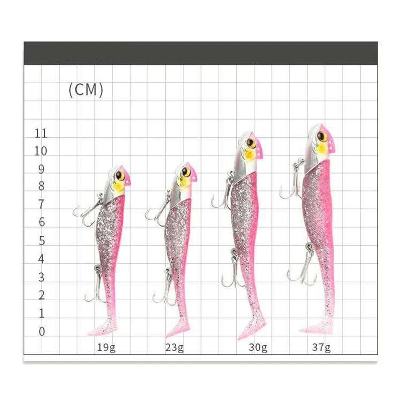 

Sea Bass 119g 23g 30g 37g soft lure jig bait bass shad pike fishing Jig Head Hook Fishing Lure Wobblers seabass bait