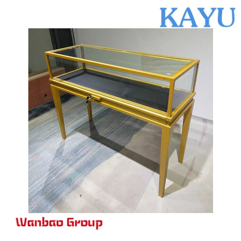 Kainice Customized jewelry glass display case Lockable jewellery display props jewellery display stands for shops