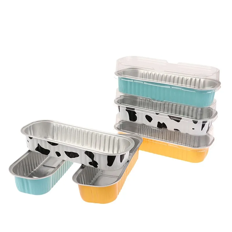 

10Pcs/Set Reusable Rectangular Rectangular Aluminum Foil Lunch Box Can Be Heated Fryer Oven Baked Durian Box Baking Pastry Tools