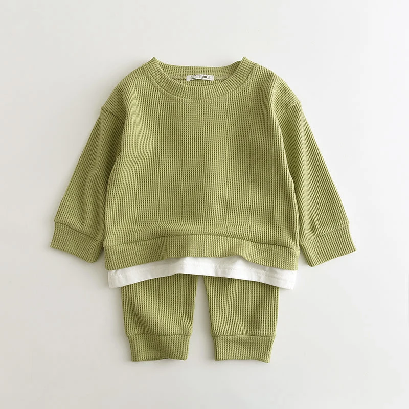 Fashion Fall Baby Clothes Solid Sets for Girl Korean Style Long Sleeve Newborn Girls Set Child Casual Clothing for Infant Suit