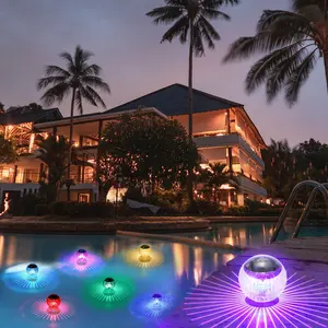 1pc Outdoor Floating Underwater Ball Lamp Solar Powered Color Changing Swimming Pool Party Night Light For Yard Pond Garden Lamp