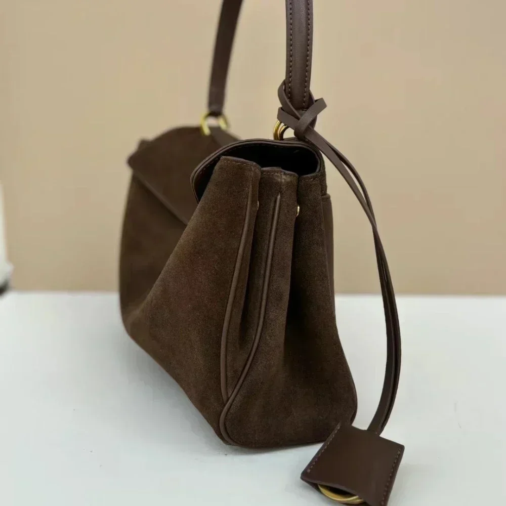 Замшевая женская сумка Motingsome с золотой пряжкой