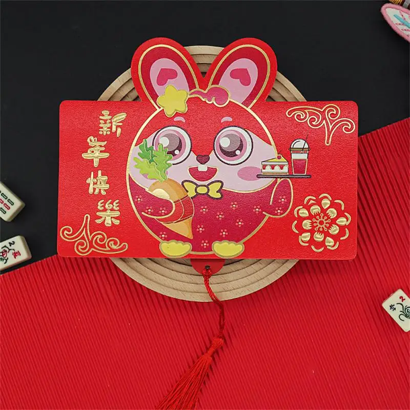 

Красные конверты на новый год 2023, Подарочная сумка с мультяшным кроликом для китайского праздника Весны, карманы для денег, свадебные пакет...