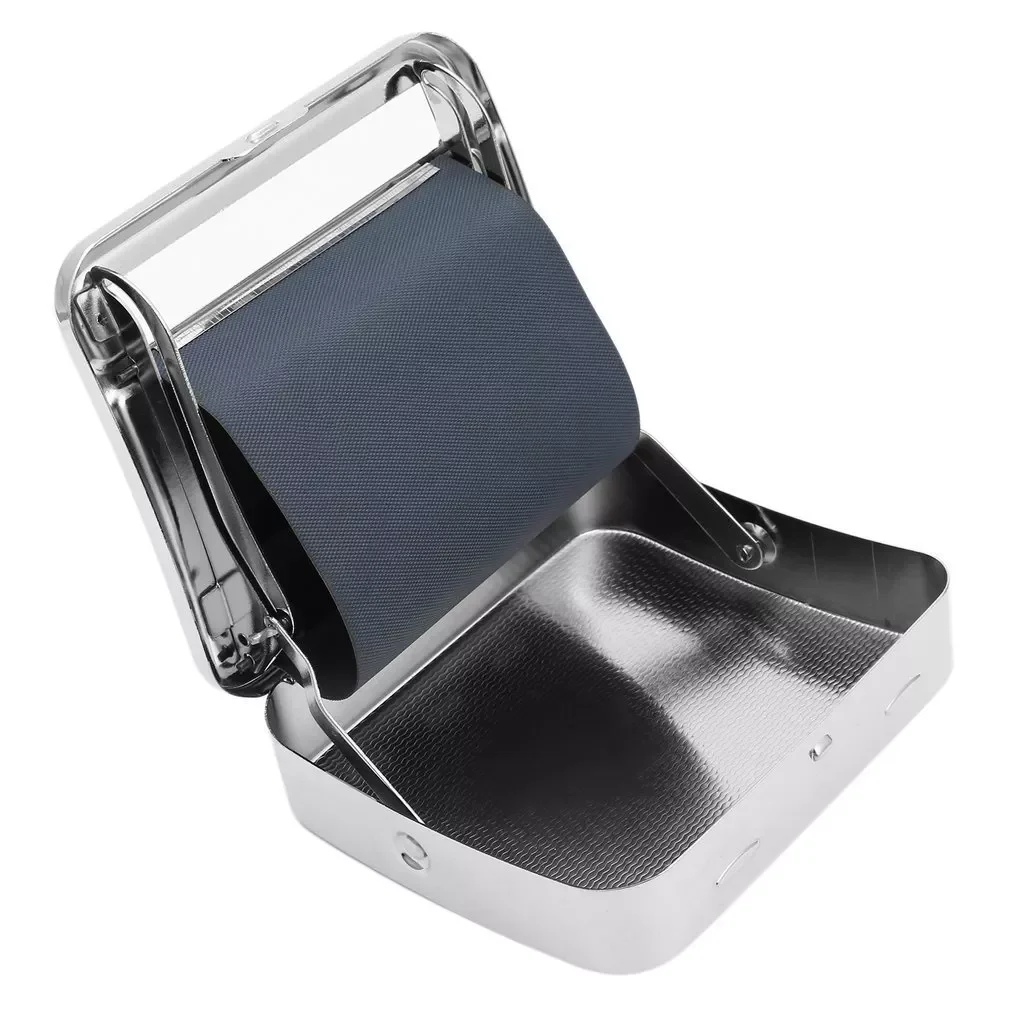

NEW Creative Design 88*79*22mm Metal Automatic Cigarette Tobacco Weed Kitchen Smoking Smoke Roller Rolling Machine Box Case Tin