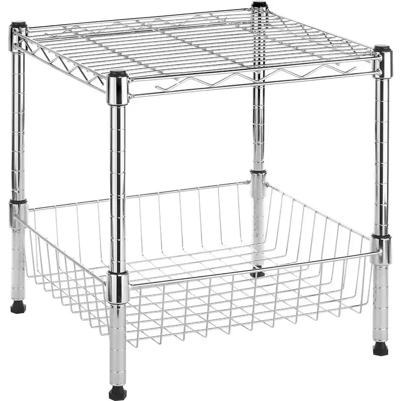 

Adjustable 15"W x 14"D x 15"H 2-Shelf Freestanding Shelves, Chrome
