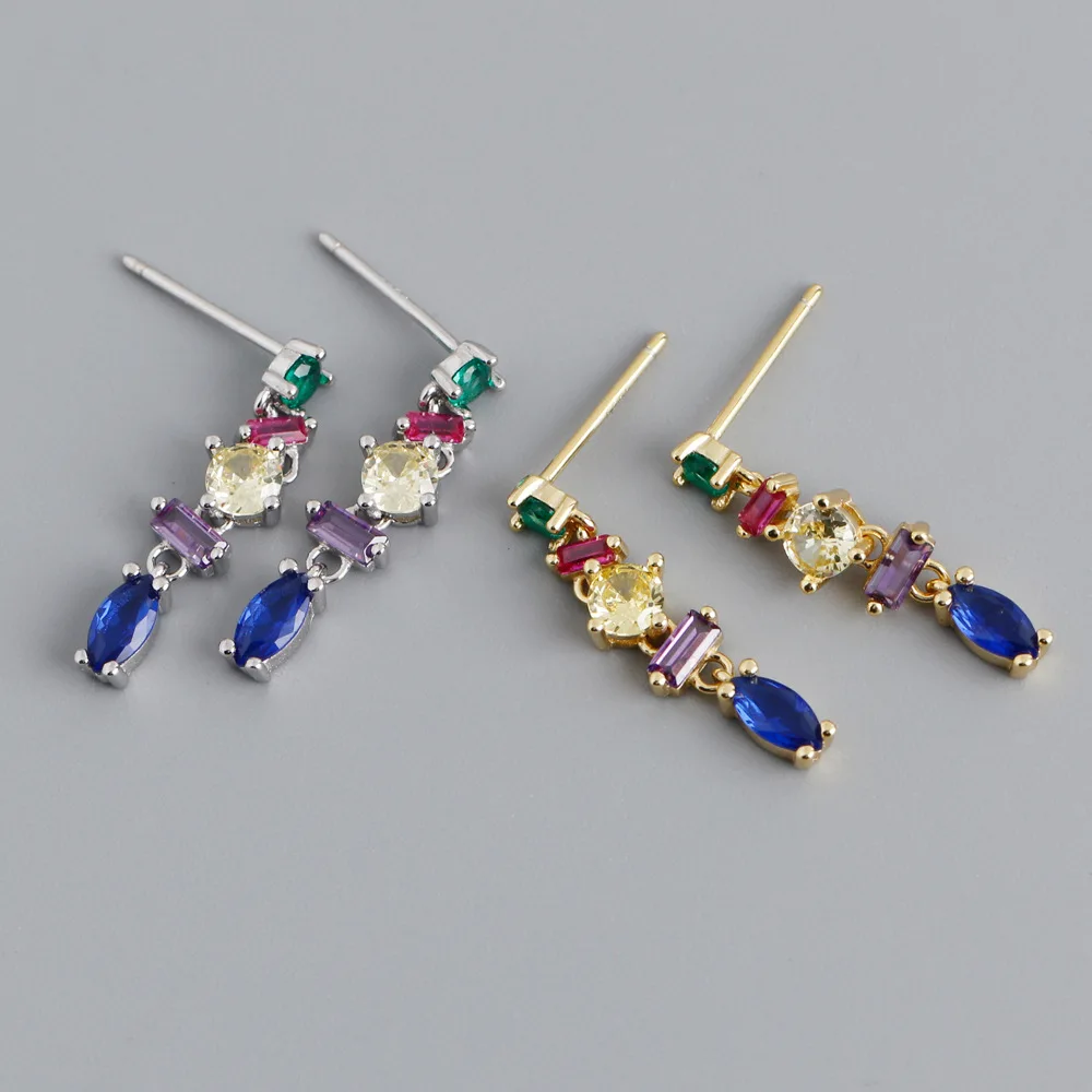 

Женские серьги-гвоздики из серебра 925 пробы, в европейском и американском стиле