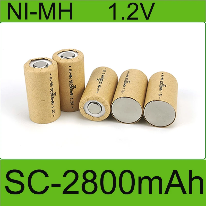 

Ni Cd Rechargeable, 1.2v 2800mah Sc Battery with Welding Block, for Electric Drill, Screwdriver and Power Tools 1-20 Batteries