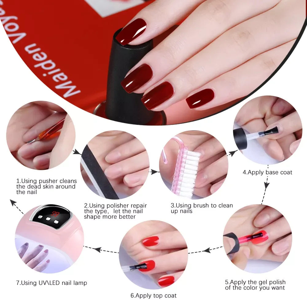 

Gel Nail Polish Set with UV Lamp 6 Pcs Nail Polish Gel Colors Nail Art Decorations Nail File Polisher Manicure Pedicure Tools