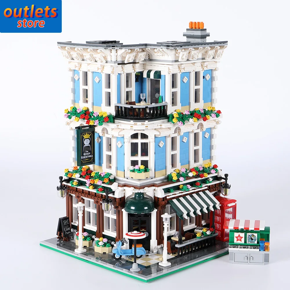 

Креативный эксперт уличный вид королева бар киктория модульный дом 89110 MOC фотомодель строительные блоки игрушки 3600 шт.