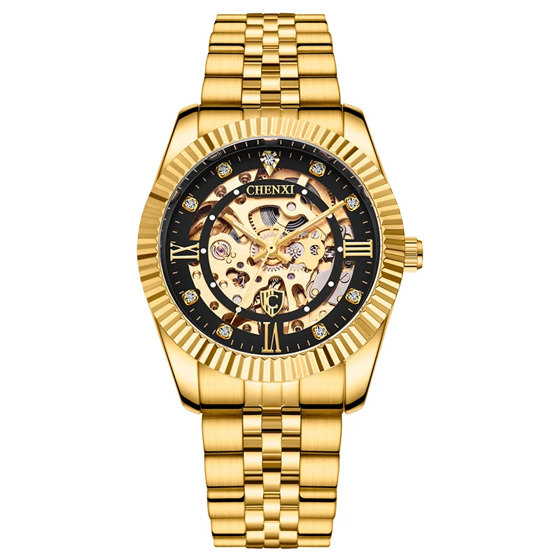 

Watch men's double-sided hollow automatic mechanical watch men's new business casual steel belt men's watch