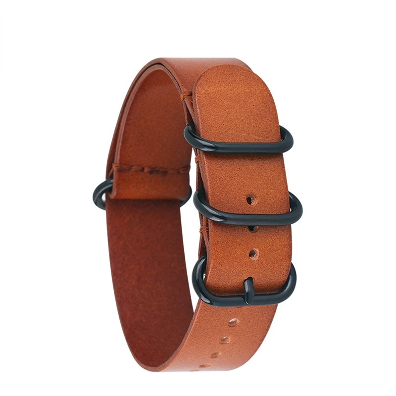 

Men Women Watch Strap First Layer Leather Strap Ring Buckle Leather Strap Vintage