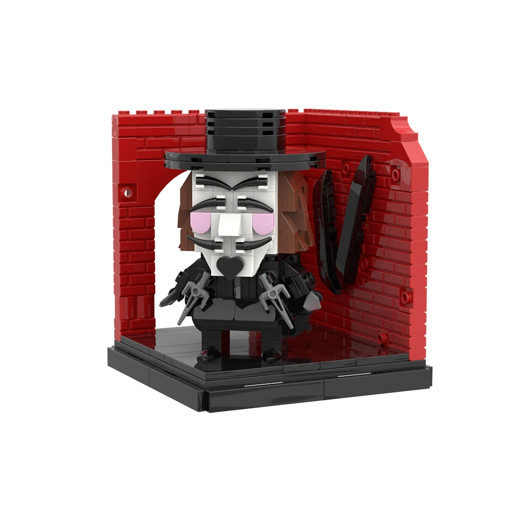 Фото Набор строительных блоков MOC V for Vendetta, 294 детали, модель маски антигероя Гая Фокса, игрушка из кирпичиков, подарок для взрослых №4