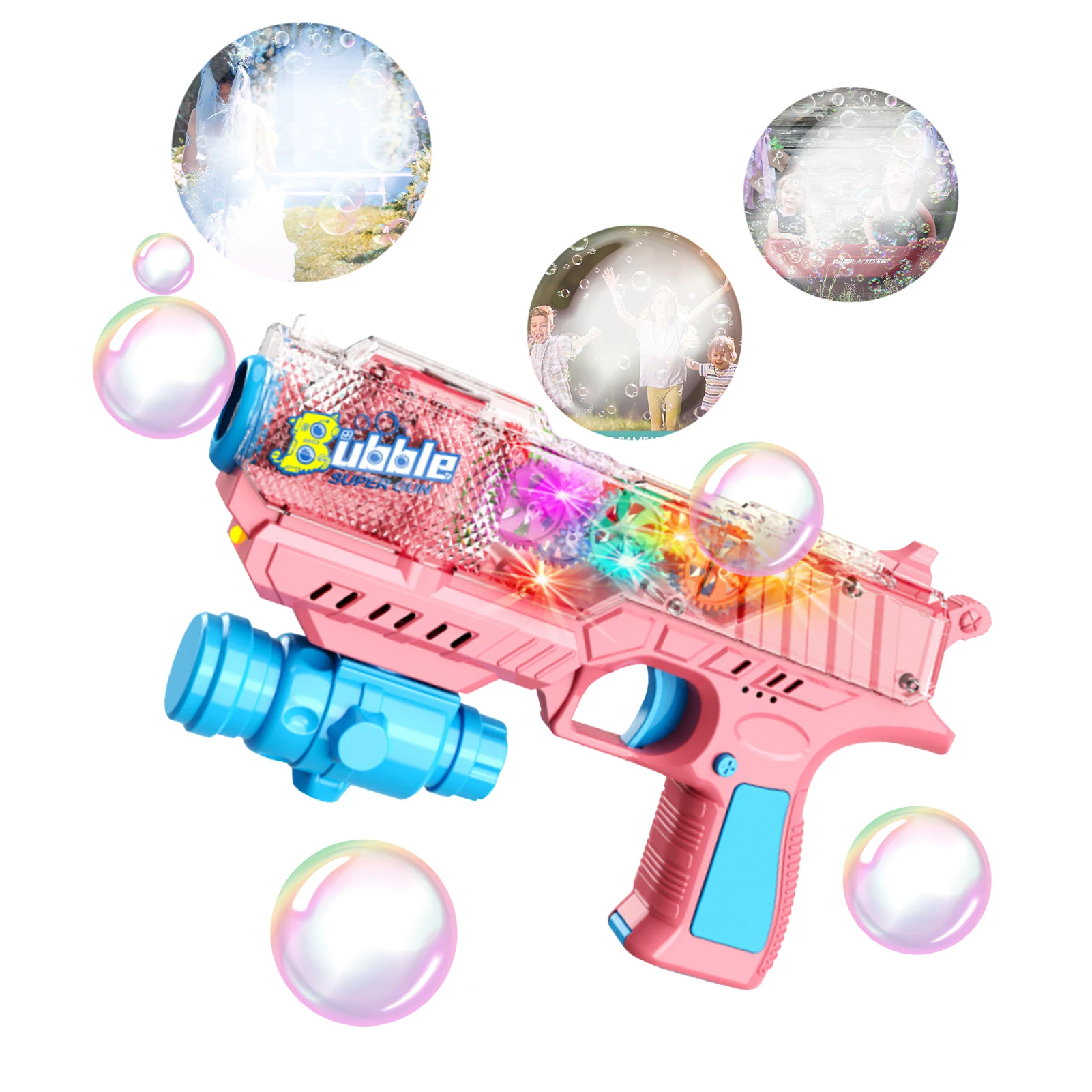 

Bubble Blowers Bubble Machine Automatic Bubble Machine Bubble Maker With 1 Bottle Bubble Refill Solution And Lights For Kids