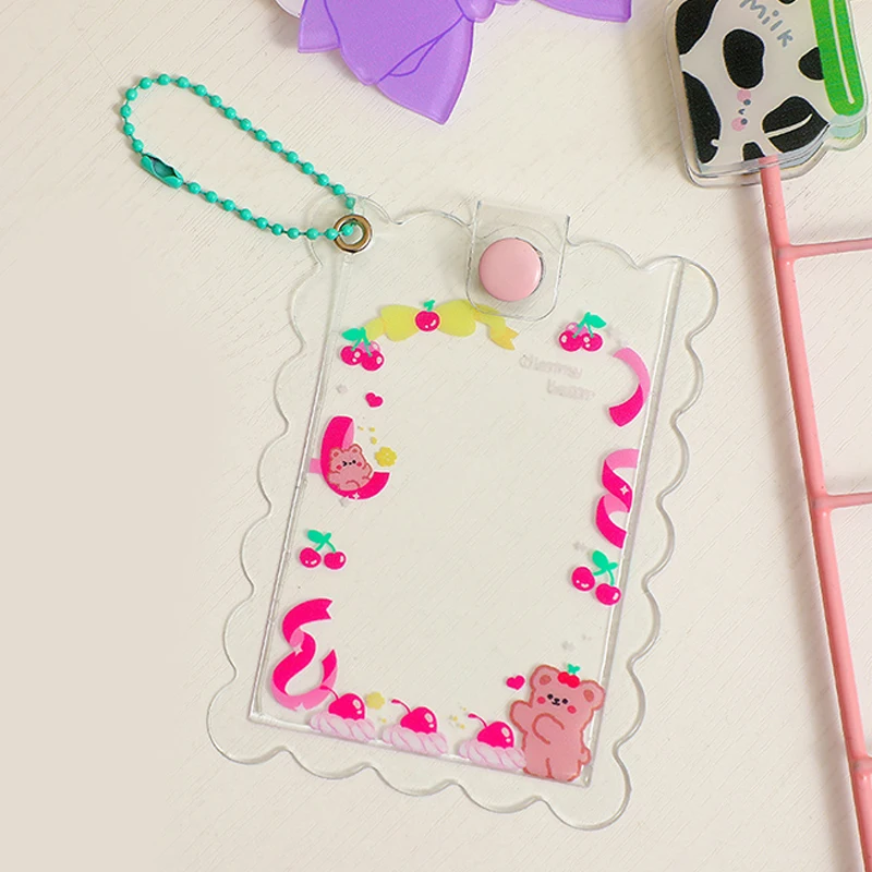 

Ins Style Sweet Card Holder Cute Campus Bus Card Lanyard Protective Cover Chain Protector Idol Photo Sleeves School Stationery
