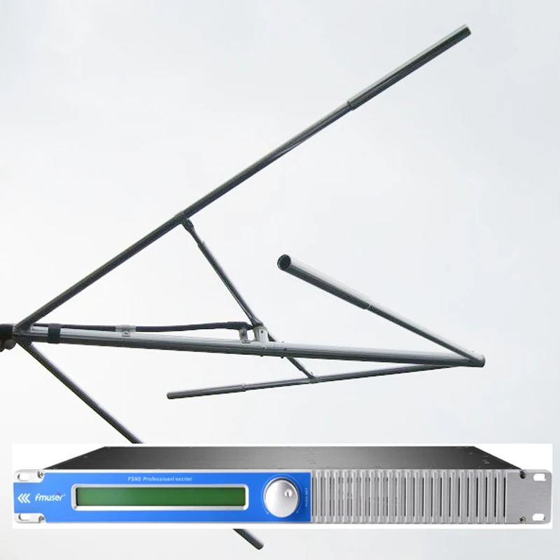 

5.0 50W FM Transmitter Long Range Radio Broadcast +CP100 Circularly Polarized Antenna Kit For Drive-in Church