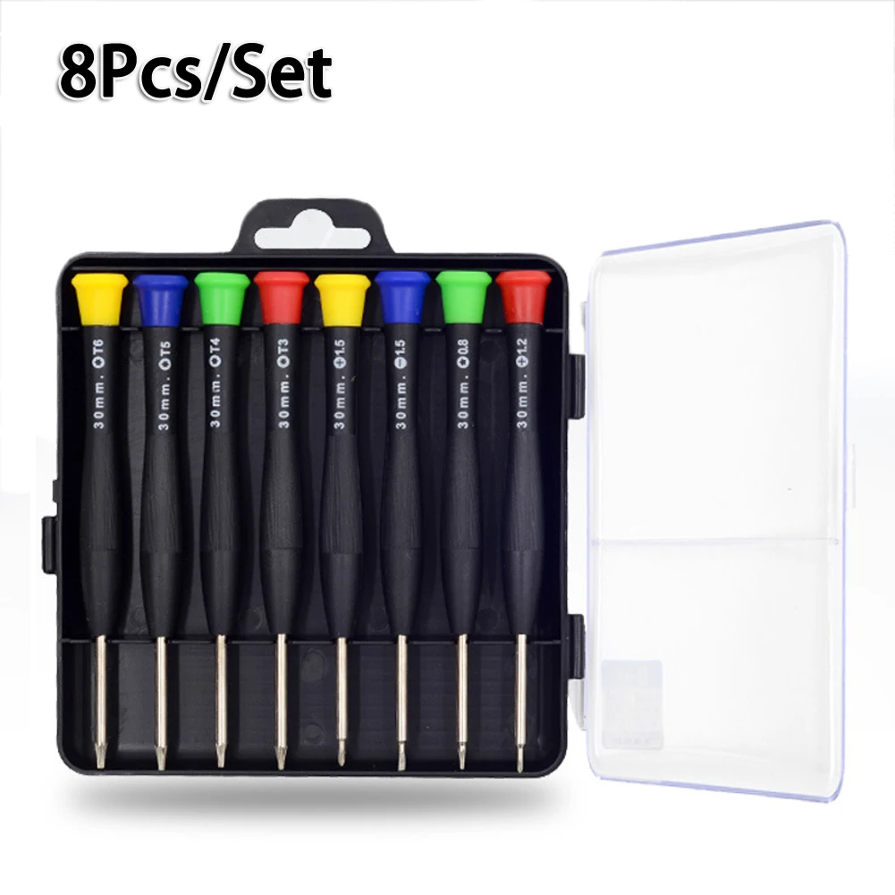 8pcs/set Precision Torx Cross Screwdriver Set T3 T4 T5 PH000 SL1.5 Magnetic Screws Driver Repairing Hand Tools