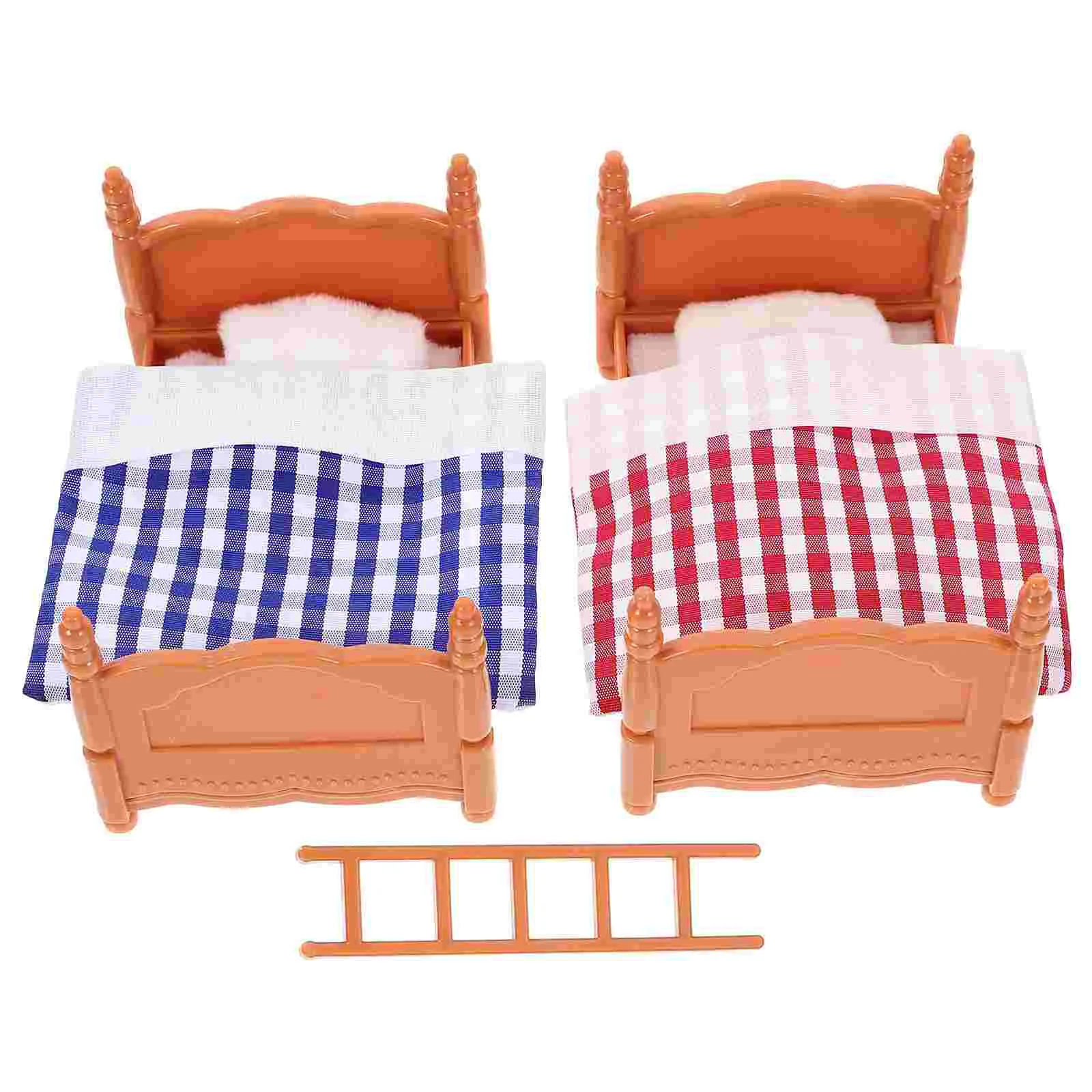 

Furniture Miniature Bunk Bed Food Play Model House Decoration Plastic Child