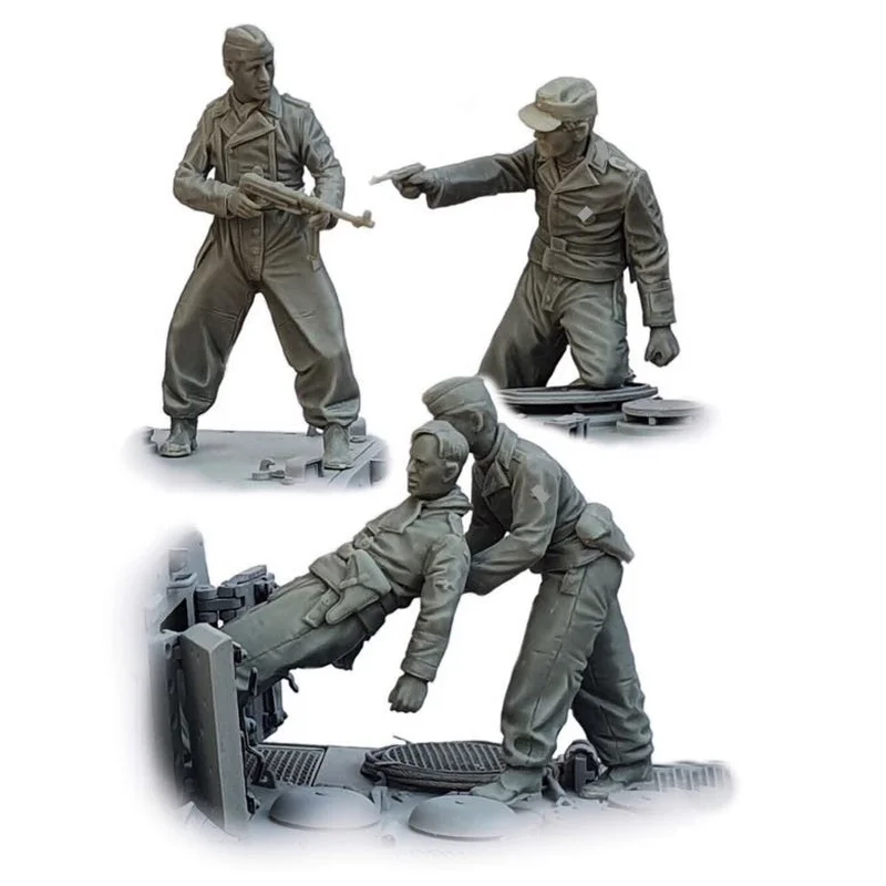 

Масштаб 1/35, строительный комплект, Вторая мировая война, немецкая бронированная сила, миниатюрная микро-статуя на 4 человека, Неокрашенная, ...