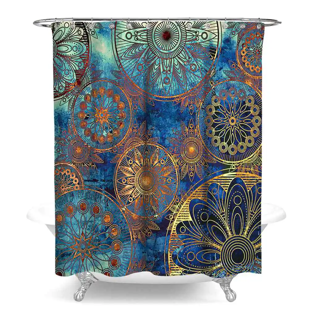 

Богемный принт, водонепроницаемая ткань из полиэстера, Фотошторы, домашние декоративные антибактериальные занавески