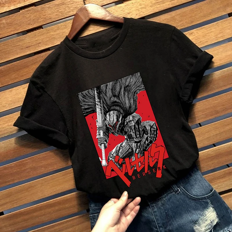 

Funny Berserk T Shirts Anime Oversized T-shirt Men's Tops Short Sleeve T Shirt for Men Loose Harajuku Hip Hop Berserk Print Tees