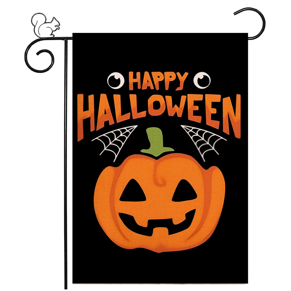 

Украшение в виде тыквы на Хэллоуин, флаг, шляпа ведьмы, двойной принт, подвесной баннер для сада, двора, праздничные украшения для вечерние, ...