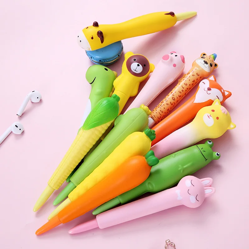 

Cartoon Creative Student Pen Decompression Vent Pen Slow Rebound Gel Pen Soft Cute Girl Heart Toy Pen Student Learning Utensils