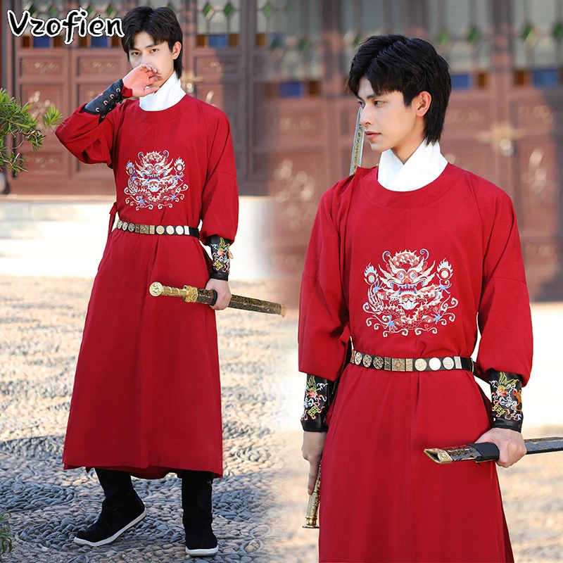 

Song Dynasty Men Ancient Hanfu Folk Dress Tang Suit Chinese Style Swordsman Gown Robes Kimono National Han Dynasty Costume