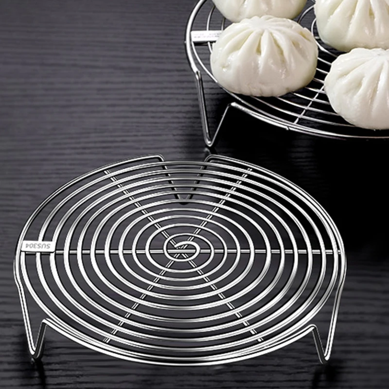 

1Pc Stainless Steel Steamer Rack Multifunction Pot Steaming Tray Dumplings Eggs Grill Stand Kitchen Tableware Cooking Stand