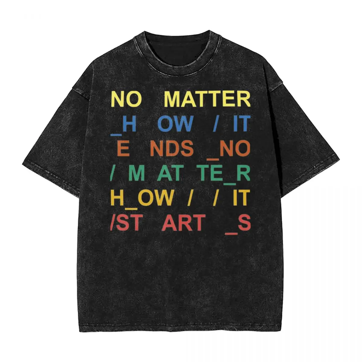 

Washed T Shirt Radiohead Hip Hop Retro T-Shirts Harajuku Streetwear Short Sleeve Graphic Tops Tees Men Women