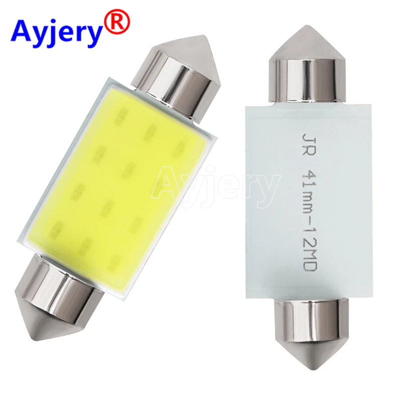 AYJERY Wholesale 300Pcs White COB C5W 31/36/39/41MM Car Auto Festoon Dome Interior LED Lights Lamp Map Roof Reading Bulb DC12V