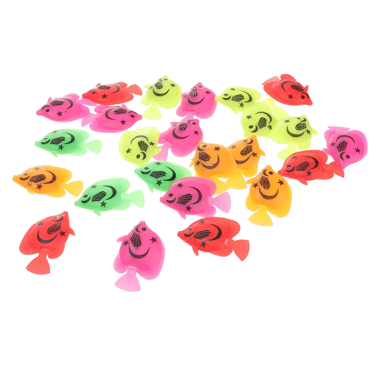 

24pcs Simulate Plastic Fish Miniature Tropical Fish Model Fish Figure Toys Ornament for DIY Fish Tank Aquarium(Random Pattern