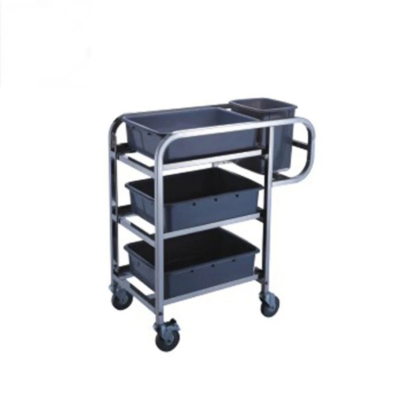 

S090 Fixing Stainless Steel Leftovers-Collected Cart Stainless Steel Kitchen Trolley