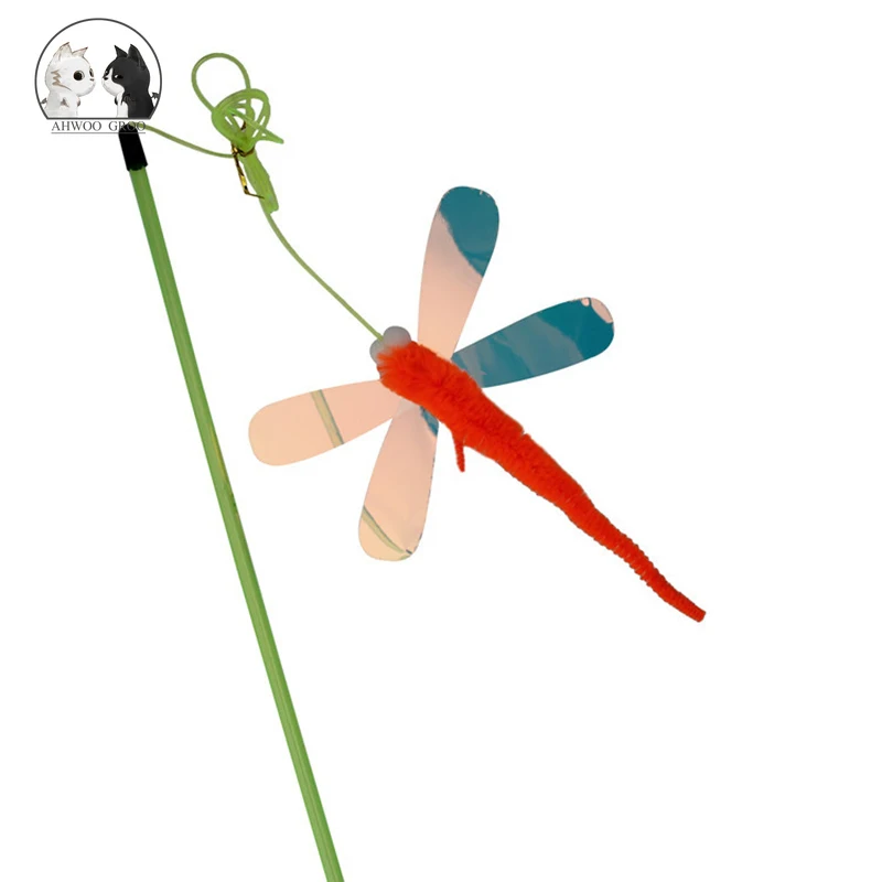 Симпатичные игрушки для кошек в виде насекомых улыбающаяся палочка дрессировки