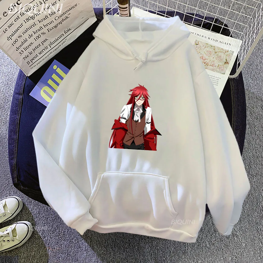 

Black Butler Kuroshitsuji Grell Sutcliff Hoodie Unisex Harajuku Manga/Comic Sweatwear Couple Japanese Anim Sweatshirt Winter Top
