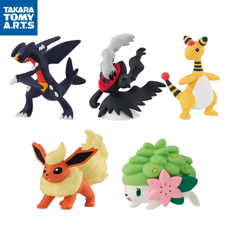 

TAKARA TOMY Pokemon CANDY TOY 6 Darkrai Garchomp Ampharos Shaymin Flareon Аниме фигурки, игрушки, подарки для мальчиков, девочек, детей